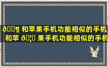 🐶 和苹果手机功能相似的手机（和苹 🦆 果手机功能相似的手机有哪些）